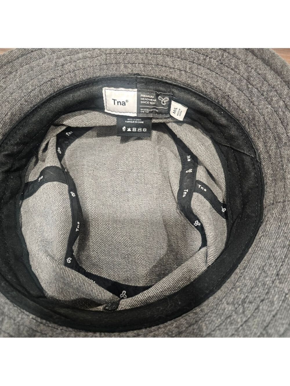Tna Aritzia Grey Denim Bucket Hat - Size M/L Cottagecore Festival Sun Hat - Picture 4 of 5